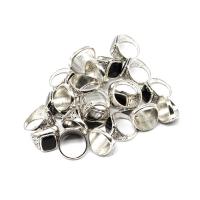 Zinc Alloy Finger Ring Unisex & enamel silver color Sold By Bag