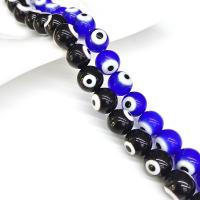 Evil Eye Lampwork Beads, Round, polished, DIY & different size for choice, more colors for choice, Length:38 cm, Sold By Bag