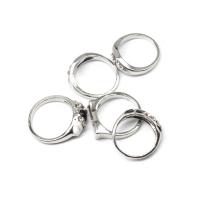 Tibetan Style Finger Ring, for woman & with rhinestone, silver color, 200x200x30mm, Hole:Approx 1mm, 100PCs/Bag, Sold By Bag