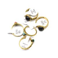 Turkoois ringen, Zinc Alloy, met turkoois, voor vrouw, gemengde kleuren, 200x200x30mm, Gat:Ca 1mm, 100pC's/Bag, Verkocht door Bag