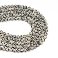 Natural Dalmatian Beads Round DIY mixed colors Sold Per 38 cm Strand