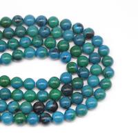 Jade Perlen, Phönix Jade, rund, DIY & verschiedene Größen vorhanden, blau, verkauft per 38 cm Strang