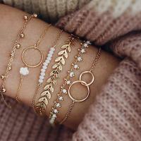 Zinc Alloy Bracelet plated 6 pieces & fashion jewelry & Unisex Sold By Set