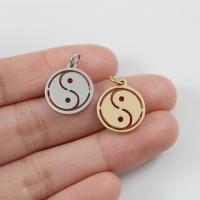 Stainless Steel Pendants Round plated fashion jewelry & DIY & Unisex Sold By Bag