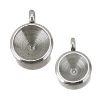 Stainless Steel Pendant Setting Round fashion jewelry & DIY original color Sold By PC