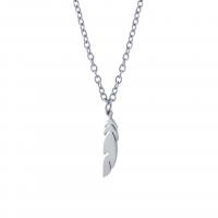 Stainless Steel Jewelry Necklace Leaf plated fashion jewelry & Unisex original color Sold By PC
