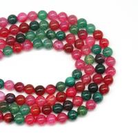 Agat perler, Turmalin Color Agate, Runde, du kan DIY & forskellig størrelse for valg, blandede farver, Solgt Per 38 cm Strand