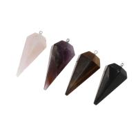 Bijoux Pendentifs en pierres gemmes, laiton, avec pierre gemme, Conique, plus de couleurs à choisir, 40x17x17mm, Vendu par PC