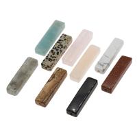 Mixed Gemstone Beads, Rectangle, more colors for choice, 40x10x7mm, Sold By PC