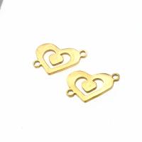 Stainless Steel Connector, Heart, more colors for choice, 11x16x1mm, Sold By PC