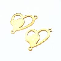 Stainless Steel Connector, Heart, more colors for choice, 18x16x1mm, Sold By PC