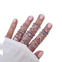 Zink Alloy Ring Set, finger ring, plated, för kvinna & med strass, fler färger för val, 20x20x10mm, Säljs av Ställ