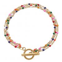 Stainless Steel Chain Necklace fashion jewelry & for woman & enamel Sold By PC