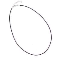 Fashion Necklace Cord Korean Waxed Cord with Zinc Alloy Adjustable & for woman black Length 50 cm Sold By Bag