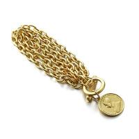 Bracelet en alliage de zinc, Placage, pour homme, doré, 22mm, Longueur:21.5 cm, Vendu par PC