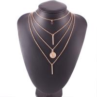 Multi слой ожерелье, цинковый сплав, 4-слойная & Женский, Золотой, 40cmuff0c45cmuff0c54cmuff0c65cm, продается PC