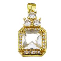 Cubic Zirconia Micro Pave Brass Pendant, gold color plated, micro pave cubic zirconia, 15x25x8mm, Hole:Approx 3.5mm, 10PCs/Lot, Sold By Lot