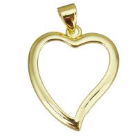 Stainless Steel Heart Pendants, Brass, gold color plated, hollow, 18x22x2mm, Hole:Approx 3.5mm, 20PCs/Lot, Sold By Lot
