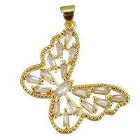 Cubic Zirconia Micro Pave Brass Pendant, gold color plated, micro pave cubic zirconia & hollow, 31x33x2.50mm, Hole:Approx 3.5mm, 10PCs/Lot, Sold By Lot