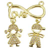 Cubic Zirconia Micro Pave Brass Connector gold color plated micro pave cubic zirconia & hollow  Approx 1.5mm Sold By Lot