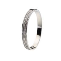 Stainless Steel Bangle, plated, fashion jewelry & for woman & with rhinestone, more colors for choice, Sold By PC