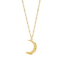 Brass Necklace, with 2.36inch extender chain, Moon, gold color plated, fashion jewelry & for woman, nickel, lead & cadmium free, 5mm, Length:16.54 Inch, Sold By PC
