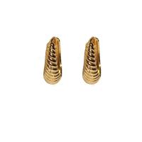 Messing Huggie Hoop Ohrringe, goldfarben plattiert, Modeschmuck & für Frau, frei von Nickel, Blei & Kadmium, 17x15mm, verkauft von Paar