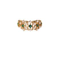 Messing Open -Finger-Ring, mit Kunststoff Perlen, goldfarben plattiert, Modeschmuck & für Frau, frei von Nickel, Blei & Kadmium, 8mm, verkauft von PC