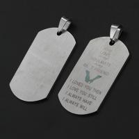 Stainless Steel Pendants, original color, 45x26x1mm, Sold By PC