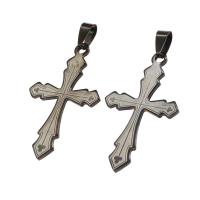 Nehrđajućeg čelika križa Privjesci, Nehrđajući čelik, možete DIY, srebro, 47x28x1mm, Prodano By PC