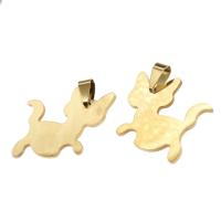 Stainless Steel Pendants Cat DIY golden Sold By PC