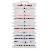 Evil Eye Jewelry Bracelet, Seedbead, bracelet, with Shell, 12 pieces & Unisex, mixed colors, Length:7.5 Inch, Sold By Set