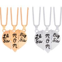 Tibetan Style Puzzle Necklace, Heart, plated, Unisex & enamel, more colors for choice, Length:45 cm, Sold By PC