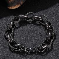 Stainless Steel Jewelry Bracelet, 316 Stainless Steel, 316 stainless steel lobster clasp, silver color plated, Unisex & double link chain, original color, 15mm, Sold Per Approx 9.6 Inch Strand