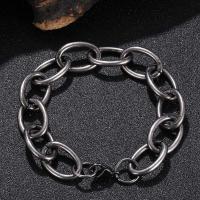 Stainless Steel Jewelry Bracelet, 316 Stainless Steel, 316 stainless steel lobster clasp, silver color plated, Unisex & double link chain, original color, 15mm, Sold Per Approx 9.3 Inch Strand