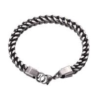 Stainless Steel Jewelry Bracelet, 316 Stainless Steel, 316 stainless steel lobster clasp, silver color plated, Unisex & curb chain, original color, 6mm, Sold Per Approx 9.3 Inch Strand