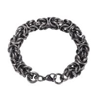 Stainless Steel Jewelry Bracelet 316 Stainless Steel 316 stainless steel lobster clasp silver color plated byzantine chain & Unisex original color 11mm Sold Per Approx 9.7 Inch Strand