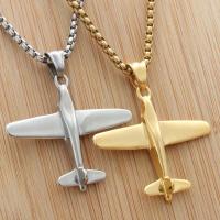 Sweater Chain Necklace, Titanium Steel, Airplane, hand polished, Unisex & different styles for choice, 42x39mm, Sold By PC