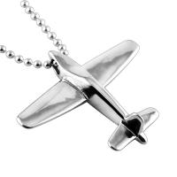 Titanium Steel Pendants, Airplane, polished, Unisex & different styles for choice, more colors for choice, 48x7.50x40mm, Length:Approx 19.68 Inch, Sold By PC