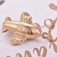 Titanium Steel Pendants Airplane gold color plated Sold By PC