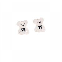 Resin Earring Bear fashion jewelry & for woman 15mm Sold By Pair