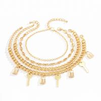 Zinc Alloy Anklet with Iron plated for woman Length 10.5 Inch Sold By Set