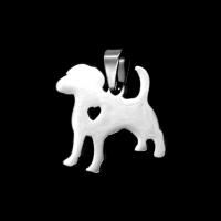 Acier inoxydable animaux Pendentifs, chien, couleur originale, 20x25x1mm, Vendu par PC