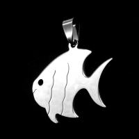 Stainless Steel Pendants, Fish, original color, 30x32x1mm, Sold By PC