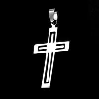 Нержавеющая сталь крест подвески, нержавеющая сталь, Kресты, оригинальный цвет, 42x26x1mm, продается PC