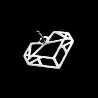 Bijoux pendentifs en acier inoxydable , diamant, couleur originale, 15x16x1mm, Vendu par PC