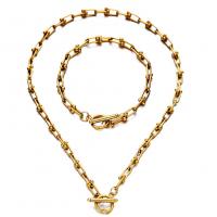 Stainless Steel smycken Ställer, armband & halsband, ROSTFRITT STÅL, plated, 2 stycken & mode smycken & för kvinna, fler färger för val, Säljs av Ställ