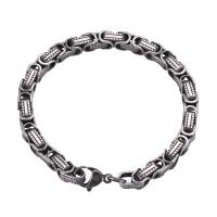 Stainless Steel Jewelry Bracelet, 316 Stainless Steel, 316 stainless steel lobster clasp, silver color plated, Unisex & bar chain, original color, 6mm, Length:Approx 8.9 Inch, Sold By PC