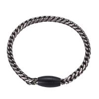 Stainless Steel Jewelry Bracelet, 316 Stainless Steel, 316 stainless steel magnetic clasp, silver color plated, Unisex & rope chain, original color, 6mm, Length:Approx 8.7 Inch, Sold By PC