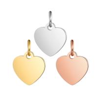 Stainless Steel Tag Charm, Heart, polished, fashion jewelry & Unisex, more colors for choice, 10.50x14mm, 5PCs/Bag, Sold By Bag